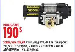 Canadian Tire Champion 3000-lb ATV/UTV Winch Kit offer