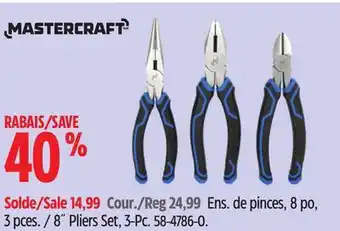 Canadian Tire MASTERCRAFT 8˝ Pliers Set, 3-Pc offer