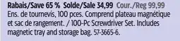Canadian Tire Mastercraft 100-Pc Screwdriver Set offer