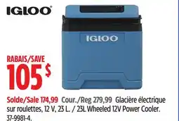 Canadian Tire Igloo 23L Wheeled 12V Power Cooler offer