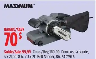 Canadian Tire MAXIMUM 3 x 21˝ Belt Sander, 8A offer