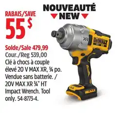Canadian Tire Dewalt 20V MAX XR 3⁄4 HT Impact Wrench offer