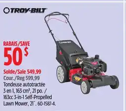 Canadian Tire TROY BILT 163cc 3-in-1 Self-Propelled Lawn Mower, 21˝ offer