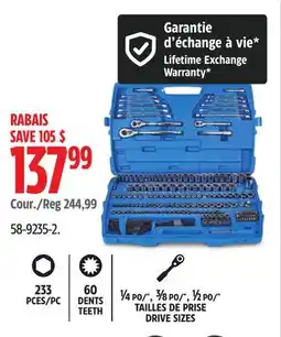Canadian Tire Mastercraft Socket Set, 233-pc, SAE / Metric, Nickel offer