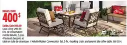 Canadian Tire Melville Motion Conversation Set, 5-Pc. 4 rocking chairs and ceramic tile coffee table offer