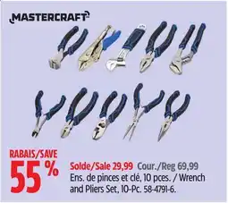 Canadian Tire MASTERCRAFT Wrench and Pliers Set, 10-Pc offer