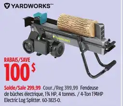 Canadian Tire YARDWORKS 4-Ton 1 3⁄4 HP Electric Log Splitter offer