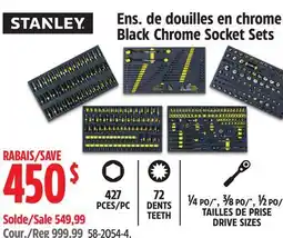 Canadian Tire Stanley Black Chrome Socket Sets offer