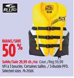 Canadian Tire Fluid 3-Buckle PFD offer