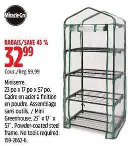 Canadian Tire MIRACLE GRO Mini Greenhouse offer