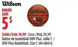 Canadian Tire wilson DRV Plus Basketball, Size 7 offer
