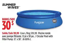 Canadian Tire Circular Pool with Filter Pump. 12´ x 30˝ offer