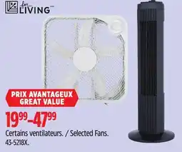 Canadian Tire FOR LIVING elected Fans offer
