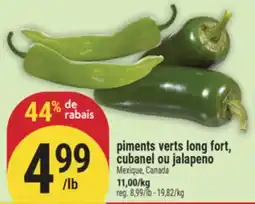 Marché Adonis piments verts long fort, cubanel ou jalapeño offer