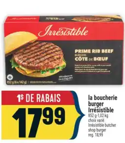 Marché Adonis la boucherie burger Irrésistible | Irrésistible butcher shop burger offer