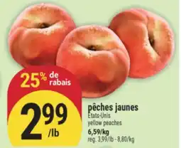 Marché Adonis pêches jaunes | yellow peaches offer