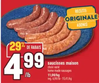 Marché Adonis saucisses maison | home made sausages offer