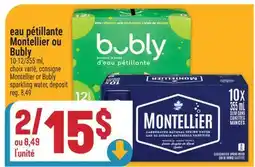 Marché Adonis eau pétillante Montellier ou Bubly | Montellier or Bubly sparkling water, deposit offer