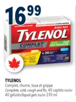 Familiprix TYLENOL Complete, cold, cough and flu, 40 caplets or 40 liquid gels ou/or offer