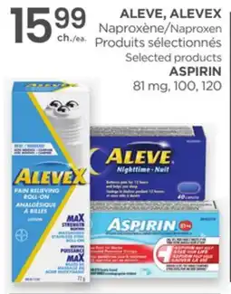 Proxim ALEVE, ALEVEX Naproxen Selected products ASPIRIN offer