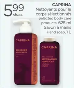 Proxim CAPRINA Selected body care products, 625 ml Hand soap, 1 L offer