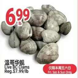 SunFood Supermarket Live BC Clams offer