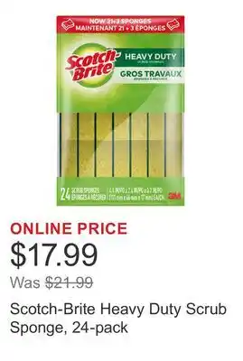 Costco Scotch-Brite Heavy Duty Scrub Sponge, 24-pack offer