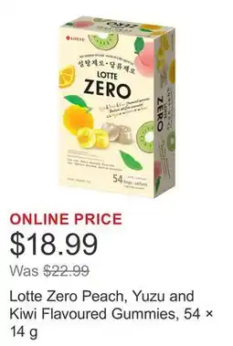 Costco Lotte Zero Peach, Yuzu and Kiwi Flavoured Gummies, 54 × offer
