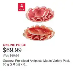 Costco Gualerzi Pre-sliced Antipasto Meats Variety Pack 80 g (2.8 oz) × 8 pack offer