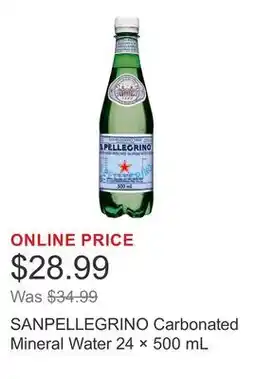 Costco SANPELLEGRINO Carbonated Mineral Water 24 × offer