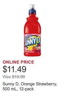 Costco Sunny D, Orange Strawberry, 500 mL, 12-pack offer