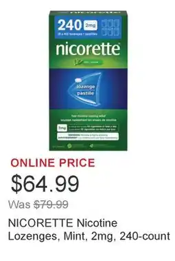Costco NICORETTE Nicotine Lozenges, Mint, 2mg, 240-count offer