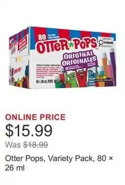 Costco Otter Pops, Variety Pack, 80 × offer