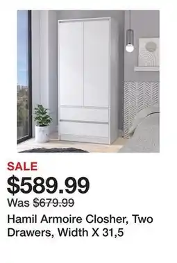 Wayfair Hamil Armoire Closher, Two Drawers, Width X 31,5 offer