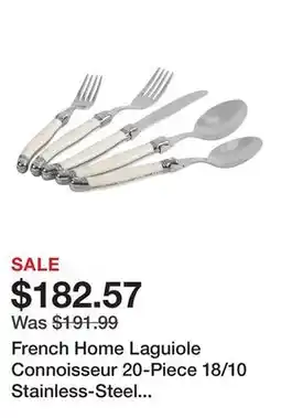 Wayfair French Home Laguiole Connoisseur 20-Piece 18/10 Stainless-Steel Flatware Set With Handles offer
