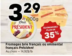 Val-Mont Fromages brie français ou emmental français Président offer