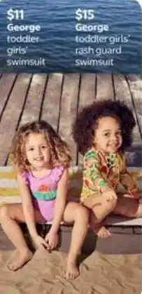Walmart George toddler girls swimsuit offer