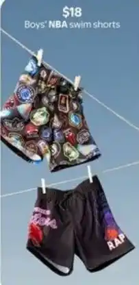 Walmart Boys' NBA swim shorts offer