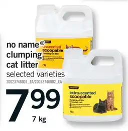 Fortinos NO NAME CLUMPING CAT LITTER offer