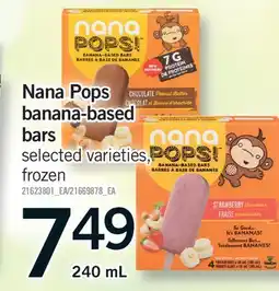 Fortinos NANA POPS BANANA-BASED BARS offer