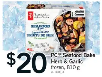 Fortinos PC SEAFOOD BAKE HERB & GARLIC offer