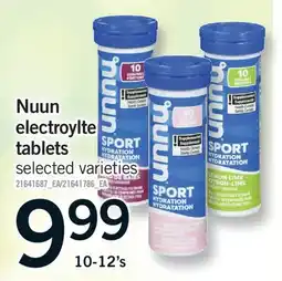 Fortinos NUUN ELECTROLYTE TABLETS, 10-12'S offer