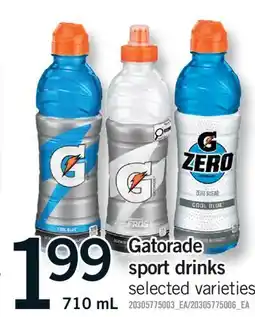 Fortinos GATORADE SPORT DRINKS offer