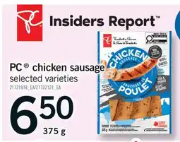 Fortinos PC CHICKEN SAUSAGE offer