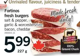 Fortinos FORTINOS FRESH BURGERS offer