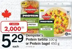 Fortinos DEMPSTER'S PROTEIN TORTILLA, 330 G OR PROTEIN BAGEL, 450 G offer
