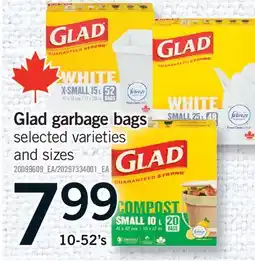 Fortinos GLAD GARBAGE BAGS, 10-52'S offer