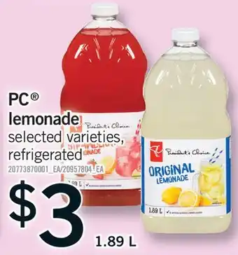 Fortinos PC LEMONADE offer