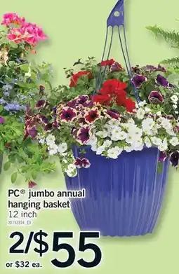 Fortinos PC JUMBO ANNUAL HANGING BASKET, 12 INCH offer