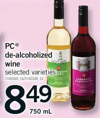 Fortinos PC DE-ALCOHOLIZED WINE offer